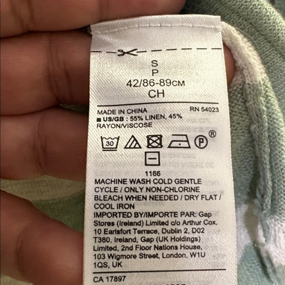 Banana republic women’s long sleeve sweater, green and white stripes size small - Picture 6 of 6